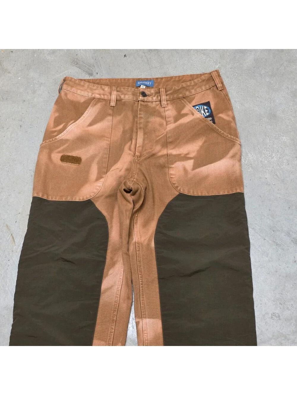 Market Design Studio Double Knee Pants Size 34x27 Brown Canvas Work Streetwear